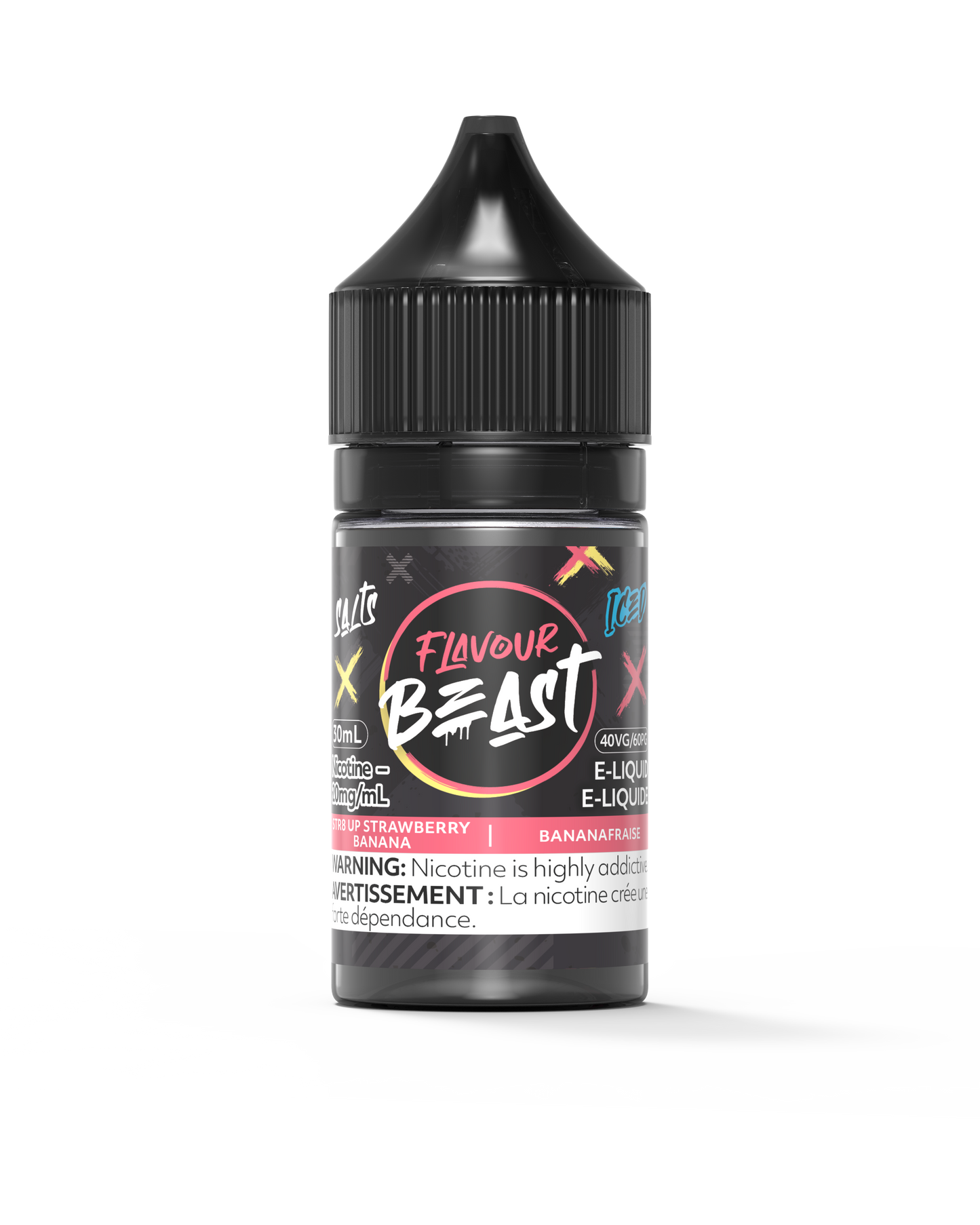 Flavour Beast E-Liquid - Str8 UP Strawberry Banana Iced (Salts)