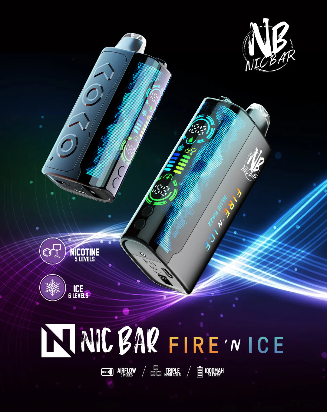 NIC BAR - Fire 'n Ice 80K Disposables (BOLD 50 - 30ML)