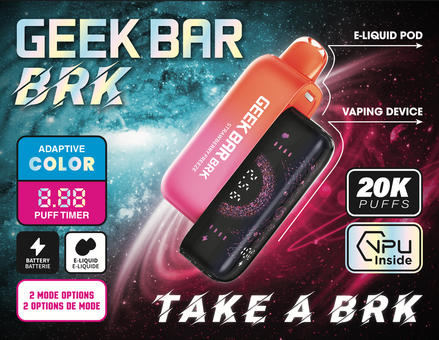 GEEK BAR BRK CLOSED POD DEVICE (Battery Only)