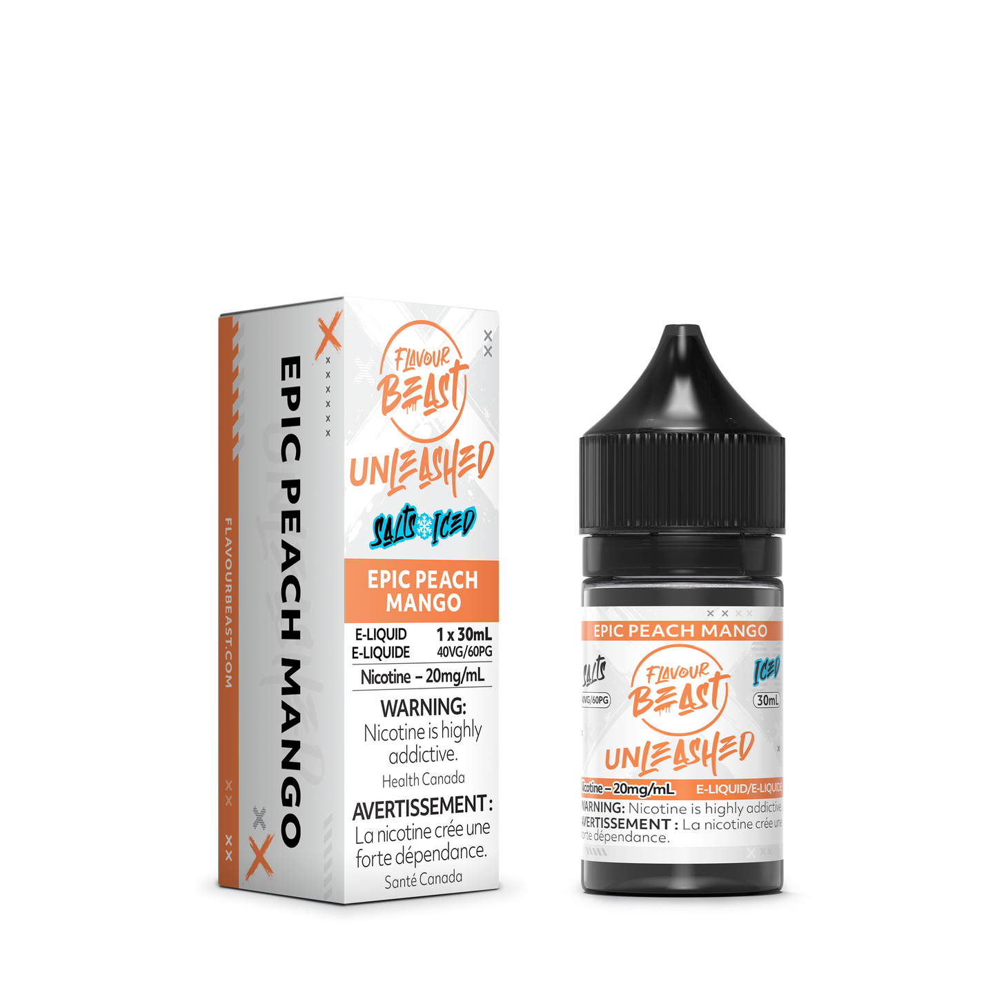 Flavour Beast Unleashed E-Liquid - Epic Peach Mango Iced 20MG/ML