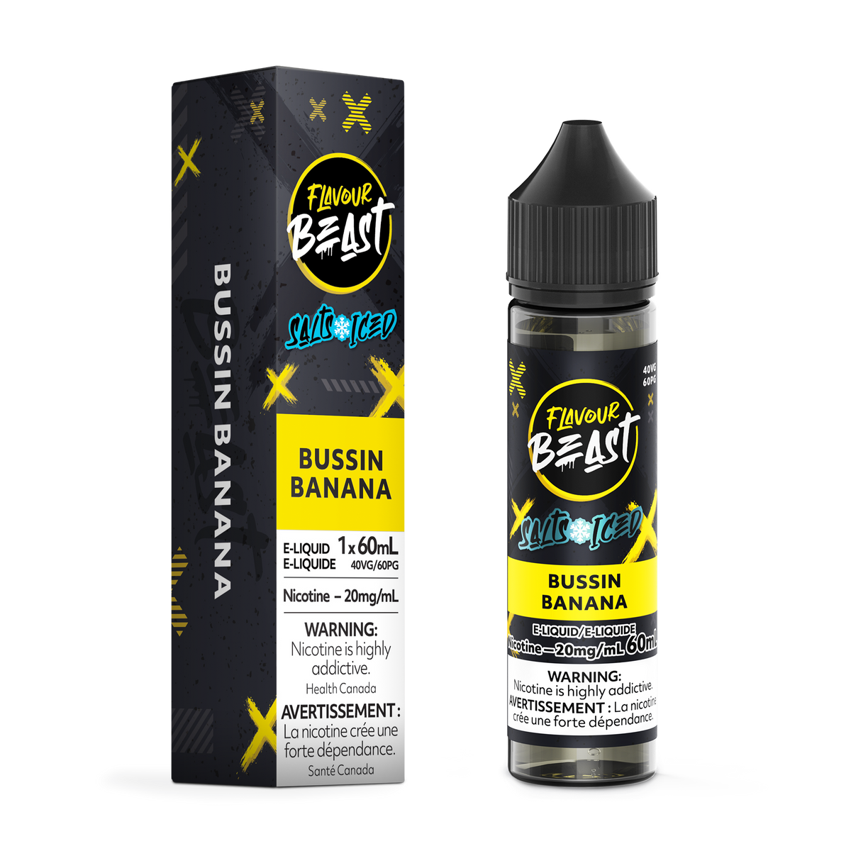Flavour Beast E-Liquid - Bussin Banana Iced 20MG - ONTARIO (60ML Salts)