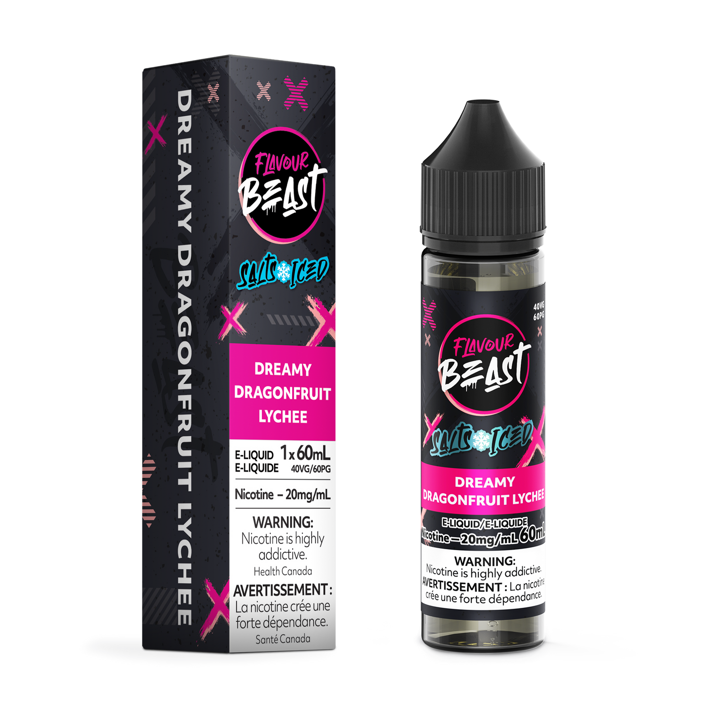 Flavour Beast E-Liquid - Dreamy Dragonfruit Lychee Iced 20MG - ONTARIO (60ML Salts)