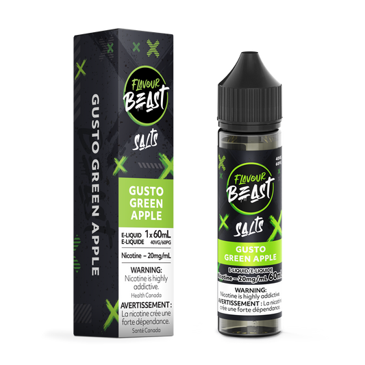 Flavour Beast E-Liquid - Gusto Green Apple 20MG (60ML Salts)