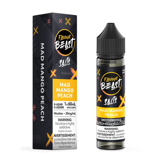 Flavour Beast E-Liquid - Mad Mango Peach 20MG - ONTARIO (60ML Salts)