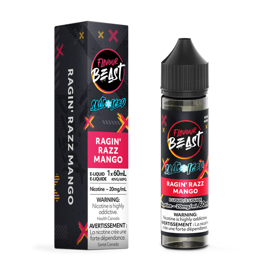 Flavour Beast E-Liquid - Ragin Razz Mango Iced 20MG - ONTARIO (60ML Salts)