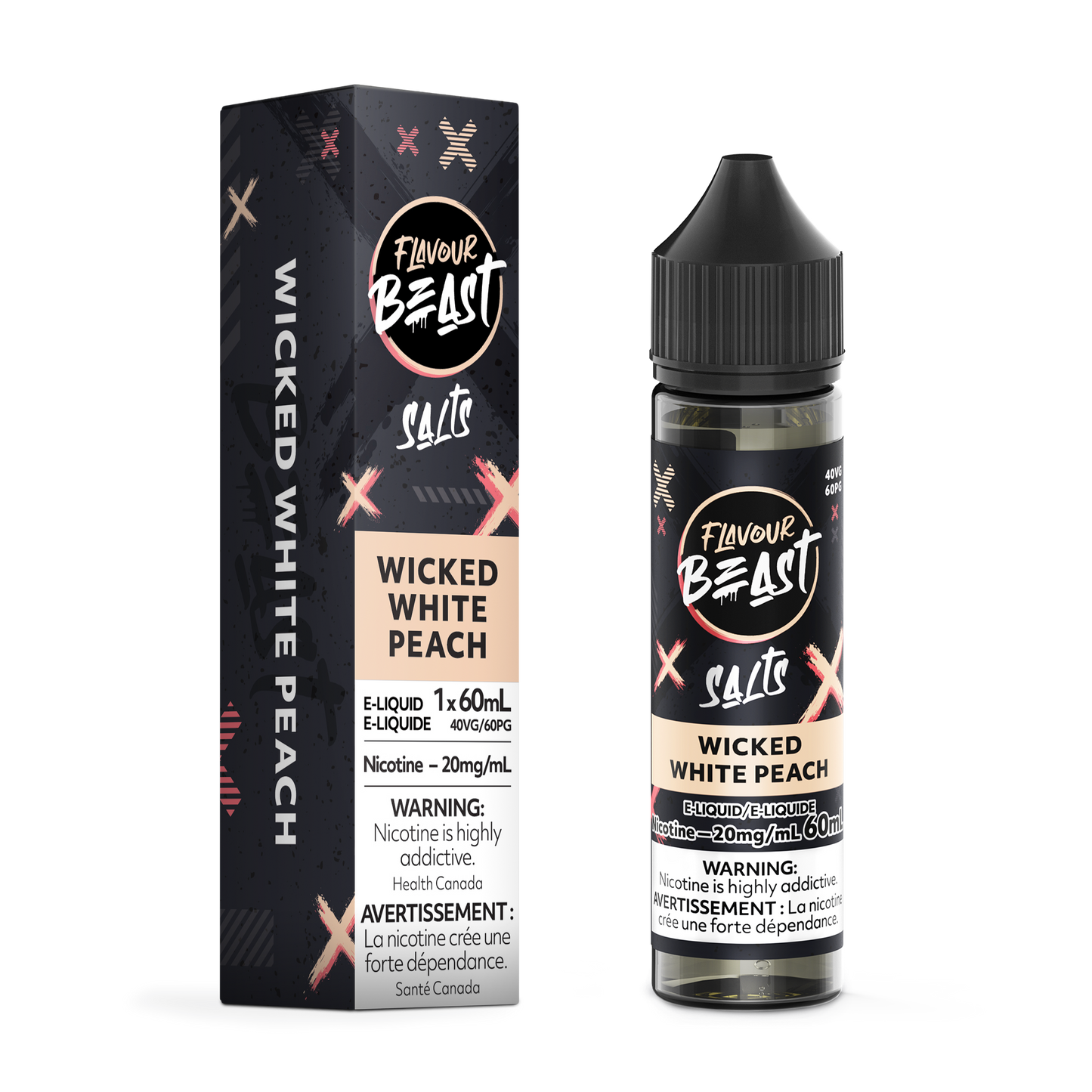 Flavour Beast E-Liquid - Wicked White Peach 20MG - ONTARIO (60ML Salts)