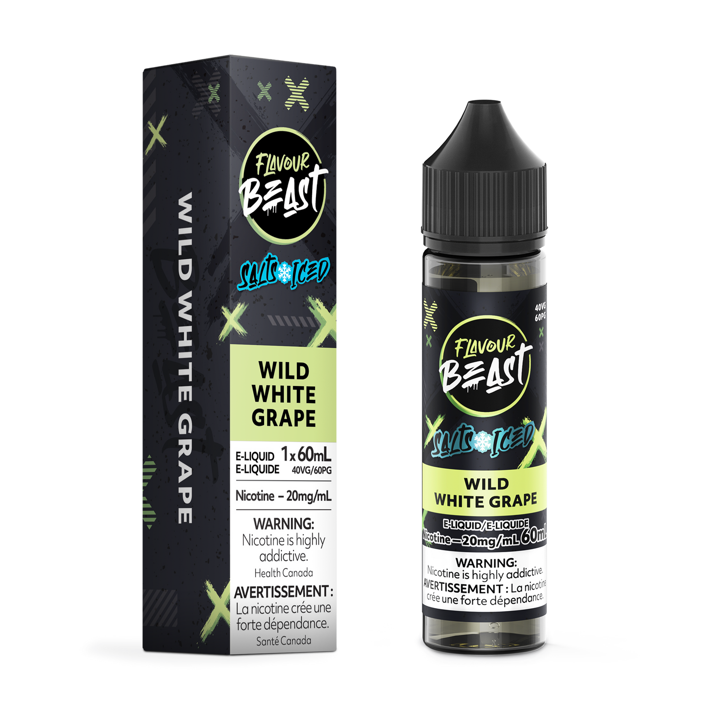 Flavour Beast E-Liquid - Wild White Grape Iced 20MG - ONTARIO (60ML Salts)